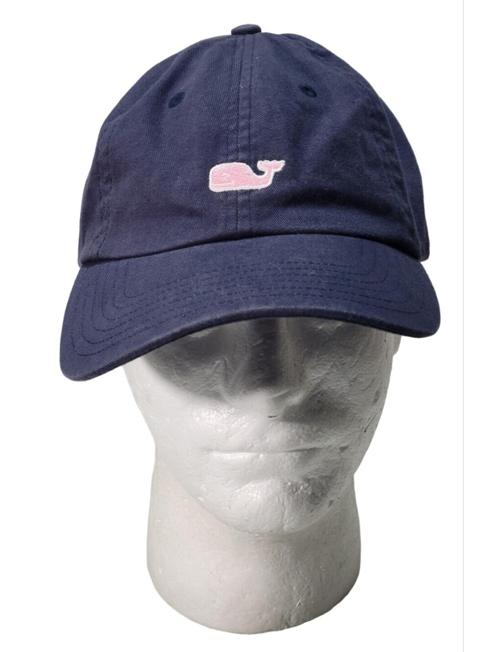 Vineyard Vines Navy Blue Baseball Cap with Embroidered Pink Whale Sailing Martha
